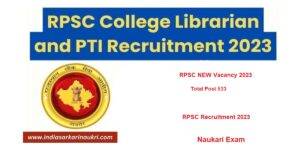 RPSC NEW VACANCY 20234