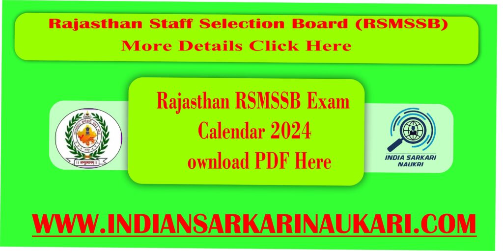 Rsmssb Calendar 2025 Pdf Download Rajasthan 